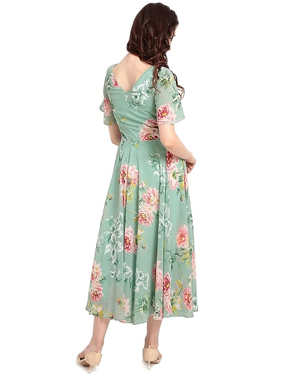 Synthetic a-line Knee-Long Dress