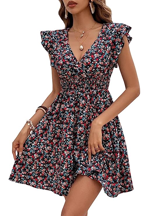 Ruffle Sleeve Western Dress