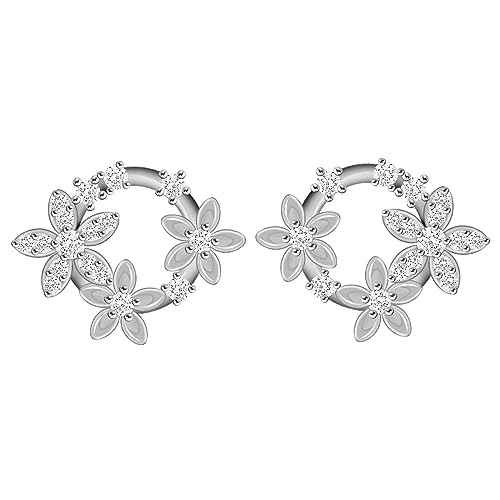 Silver Flower Wreath Stud